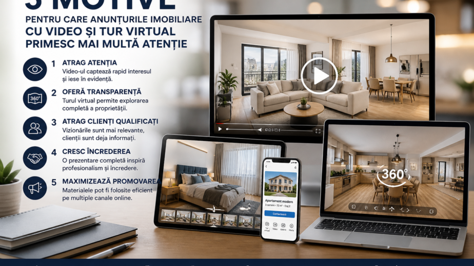 5 motive pentru care anunțurile imobiliare cu video și tur virtual atrag mai mulți clienți