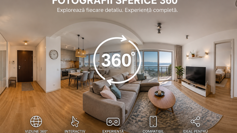 Fotografii sferice 360°: ce sunt și cum pot transforma prezentarea unei locații
