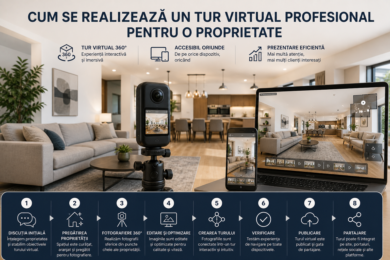 Cum se realizează un tur virtual profesional pentru o proprietate